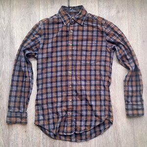 American Apparel deadstock tall long sleeve button down flannel, size XS
